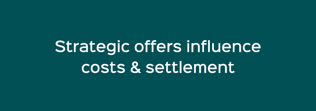 Strategic offers influence costs & settlement